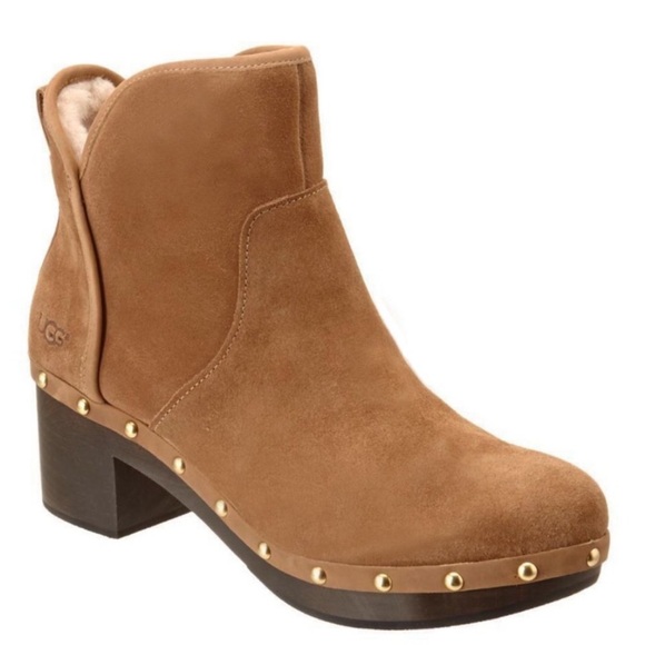 UGG Cam Il Chestnut Fur Lined Suede Ankle Boot Size 7 - Picture 2 of 16